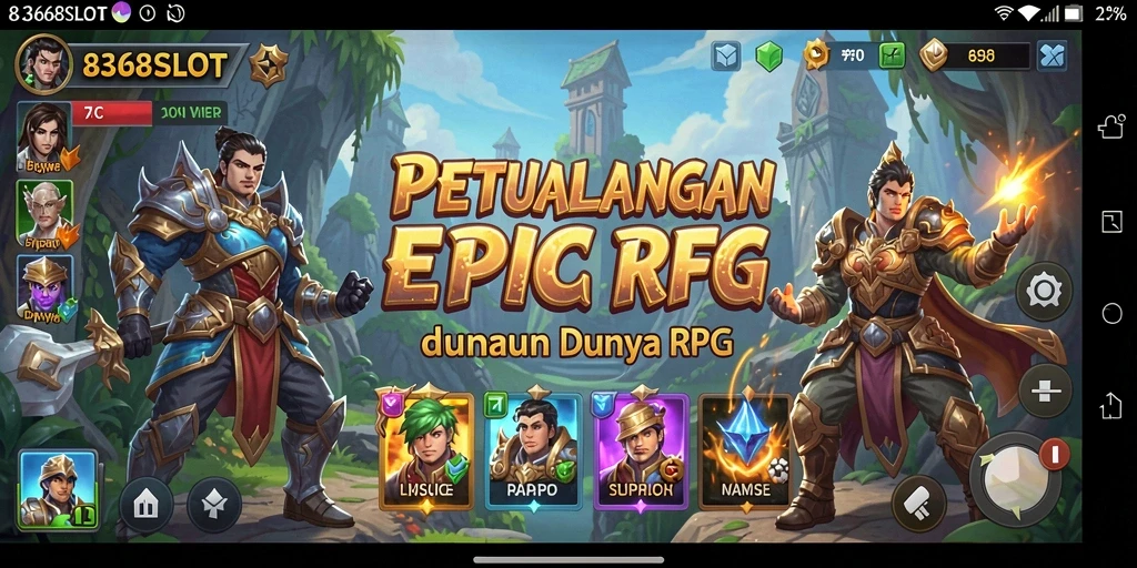 Tangkapan layar 8368SLOT menampilkan aksi pertarungan RPG yang mendebarkan.