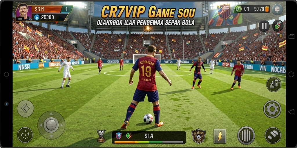 Tampilan gameplay <strong>CR7VIP</strong> yang menarik dan kompetitif dalam olahraga sepak bola.