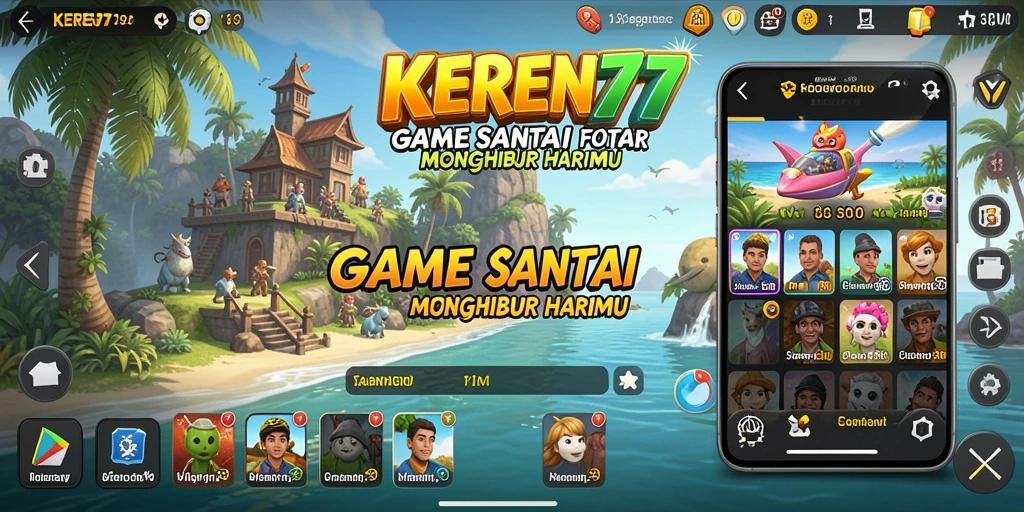 Tampilan gameplay KEREN77 dengan karakter lucu dan tantangan seru.
