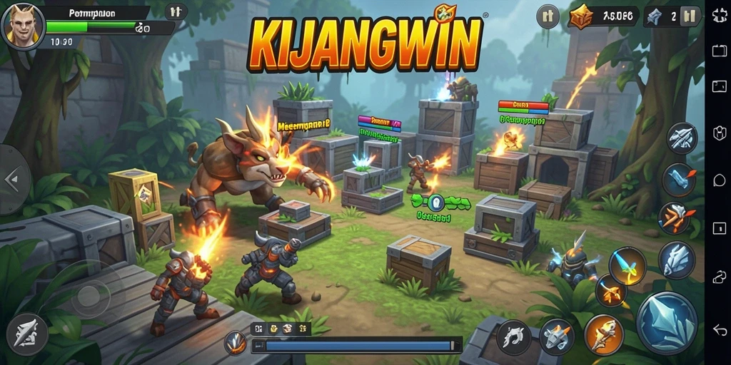 Screenshot menampilkan aksi seru gameplay Tower Defense KIJANGWIN.