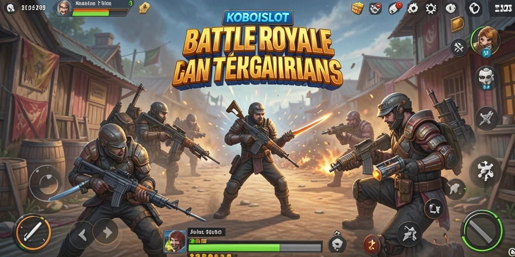 Gameplay seru dalam KOBOISLOT dengan aksi Battle Royale yang mendebarkan.