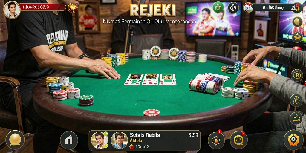 Tangkapan layar dari gameplay seru QiuQiu di REJEKI.