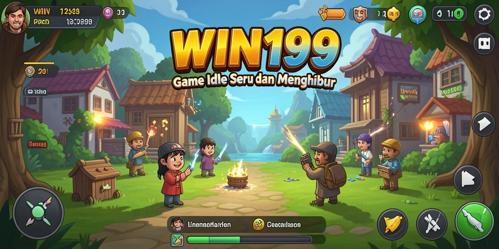 Screenshot gameplay WIN199 yang menunjukkan aktivitas idle yang menarik.